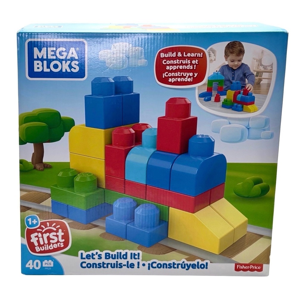 NEW Mega Bloks First‎ Builders Let's Build It! 40 Piece Building Blocks